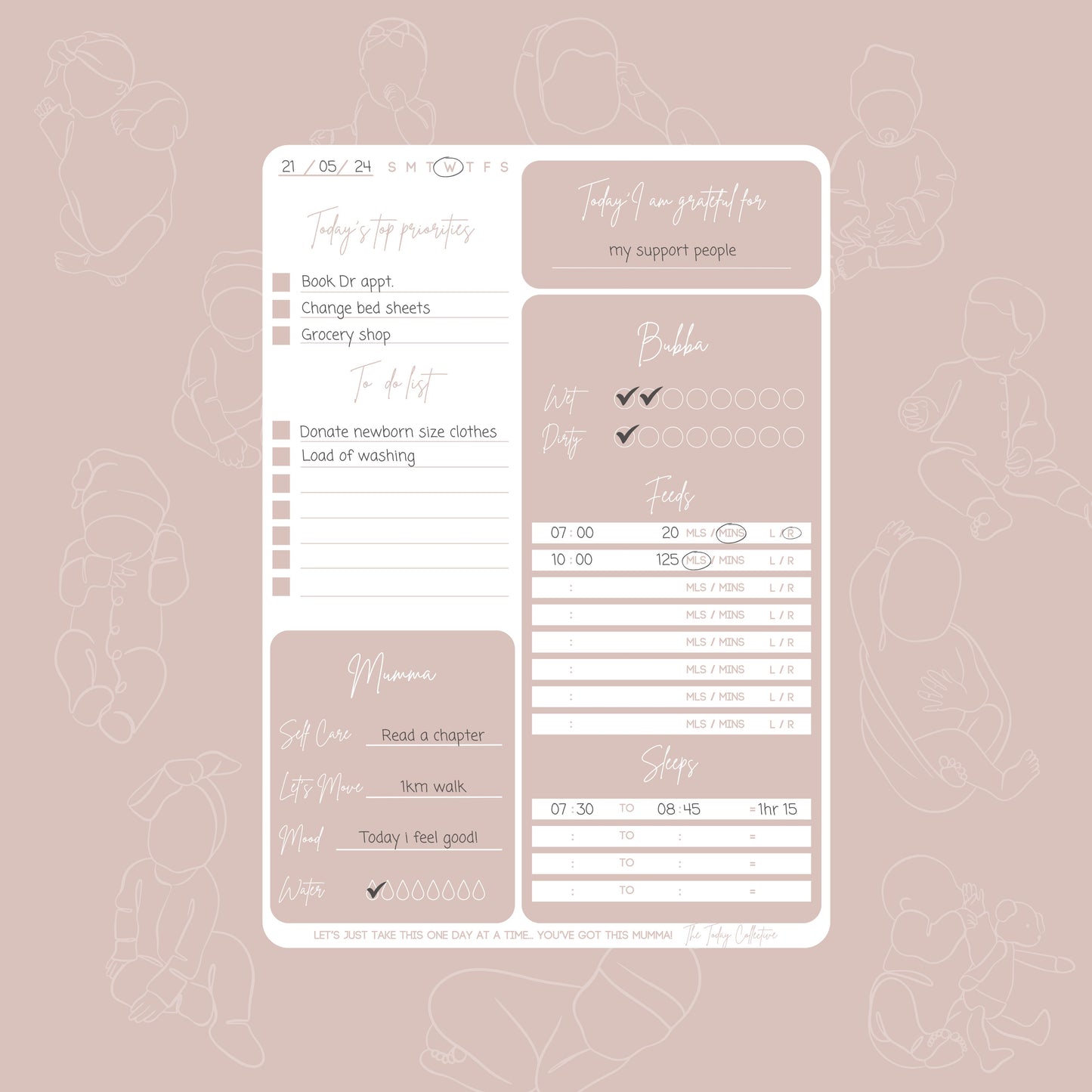 Magnetic Motherhood Tracker - Pink