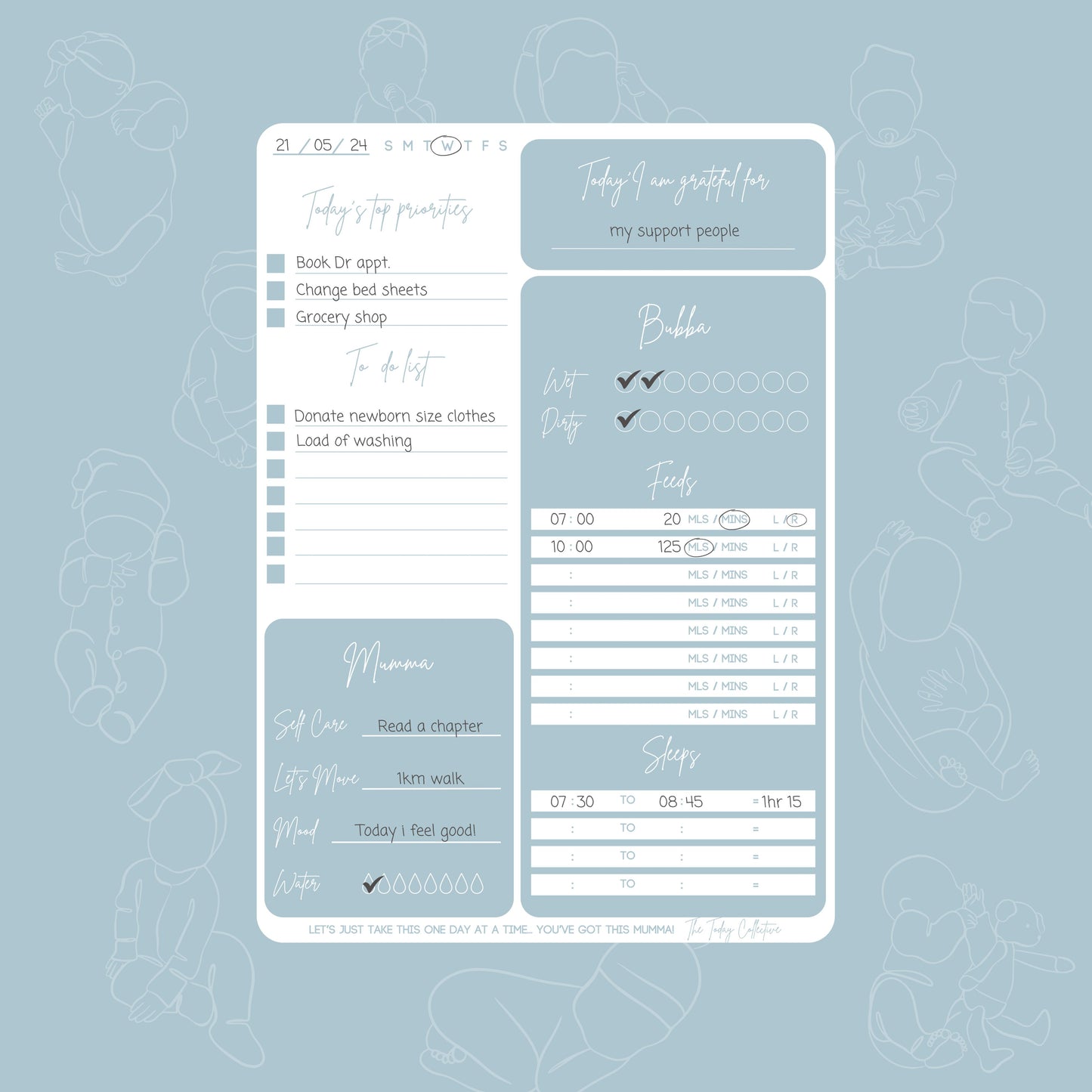 Magnetic Motherhood Tracker - Blue